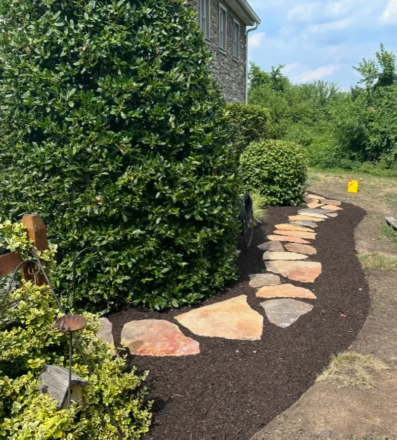Flagstone Pathway with Hedge Landscaping