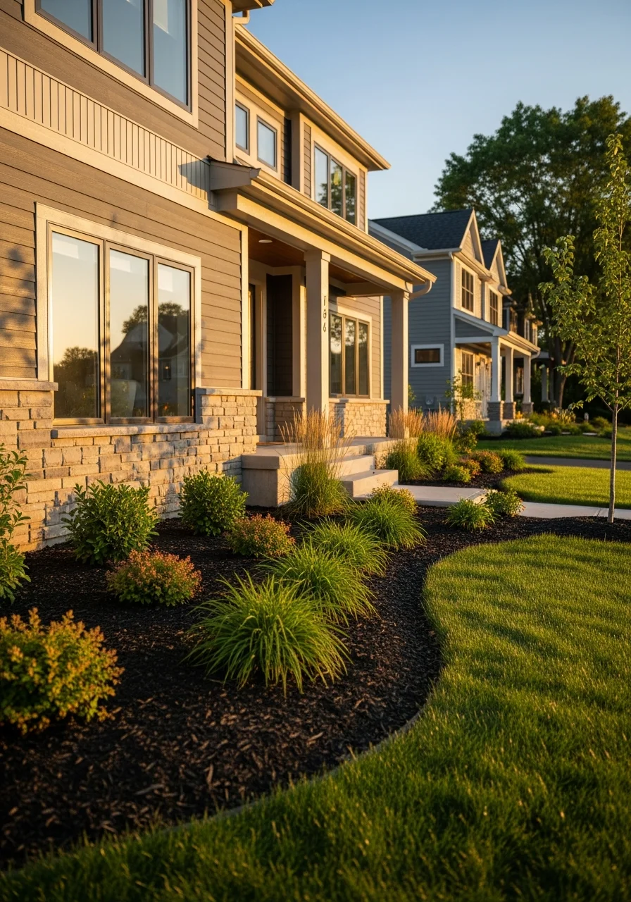 Close-up of contemporary home exterior in Exton showing modern siding and entry details.